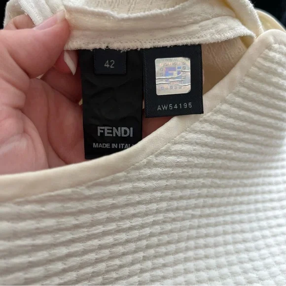 Fendi Dress Textured Sleeveless Mini Jewel Embellished Shift - Picture 16 of 16